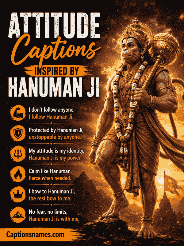 Attitude Captions Inspired by Hanuman Ji