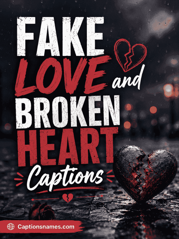 Fake Love and Broken Heart Captions
