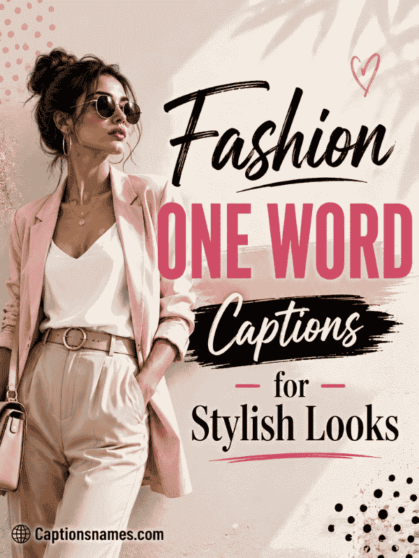 Fashion One Word Captions for Stylish Looks