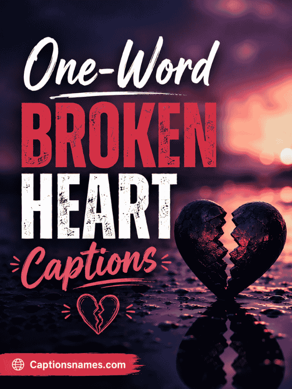 One-Word Broken Heart Captions