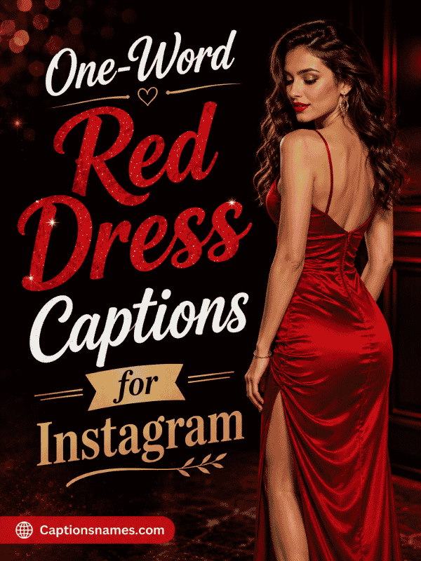 One-Word Red Dress Captions for Instagram