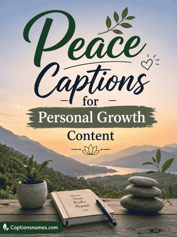 Peace Captions for Personal Growth Content