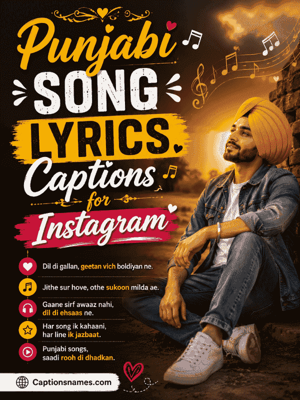 Punjabi Song Lyrics Captions for Instagram