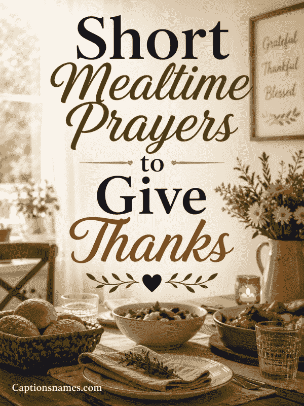 Short Mealtime Prayers to Give Thanks