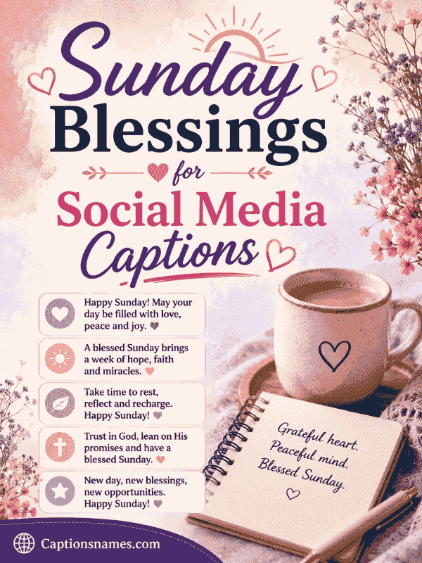 Sunday Blessings for Social Media Captions