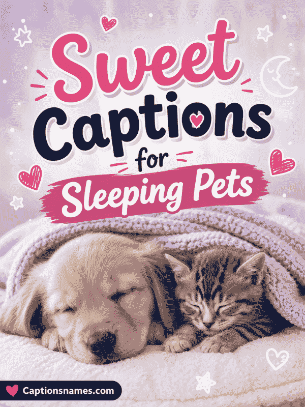 Sweet Captions for Sleeping Pets