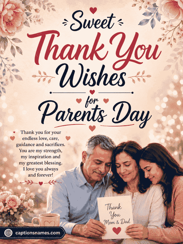 Sweet Thank You Wishes for Parents Day