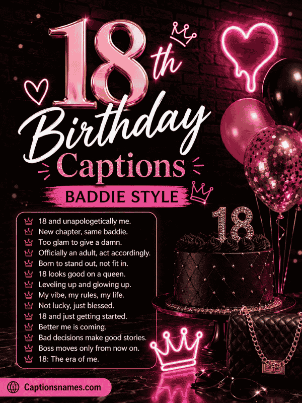 18th Birthday Captions Baddie Style
