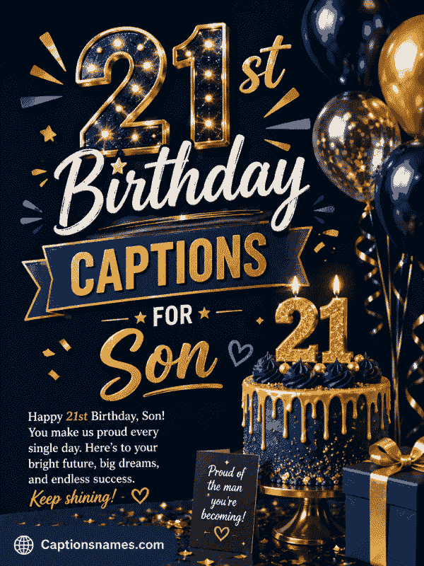 21st Birthday Captions for Son