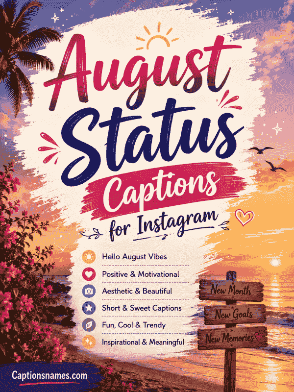 August Status Captions for Instagram