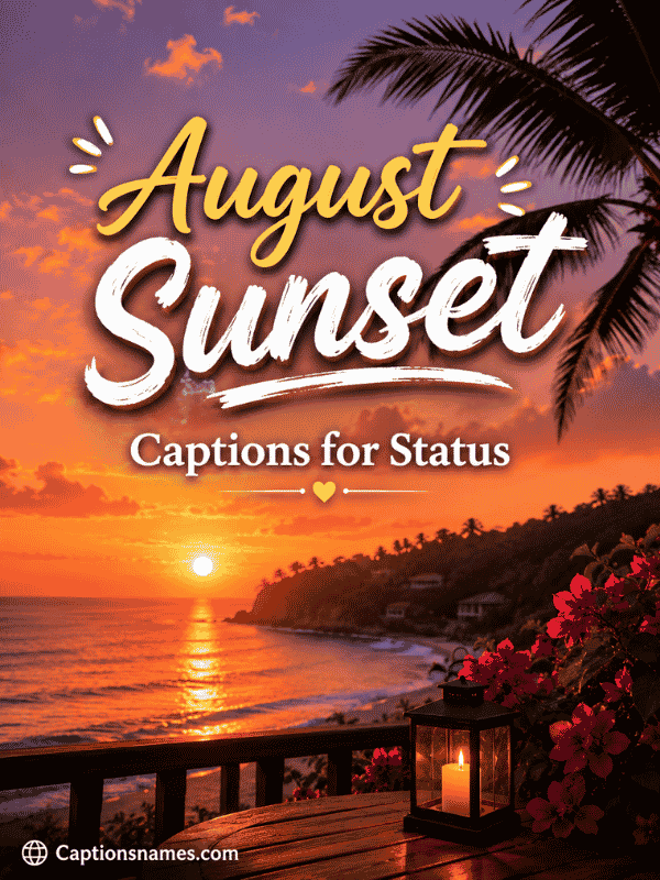 August Sunset Captions for Status