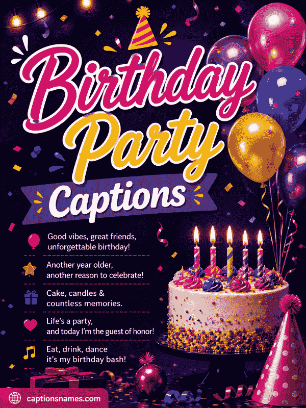 Birthday Party Captions