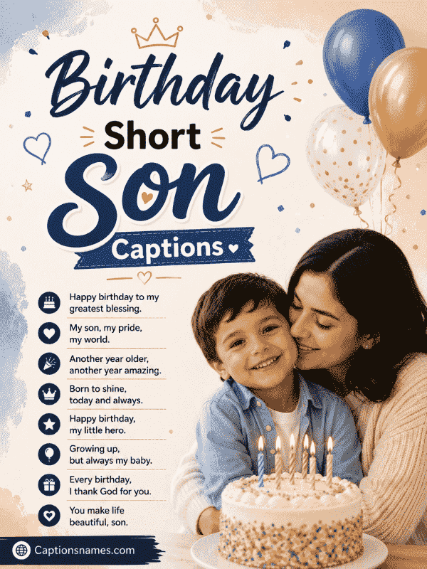 Birthday Short Son Captions