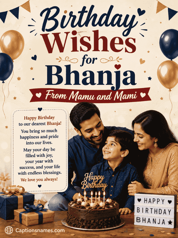Birthday Wishes for Bhanja From Mamu and Mami