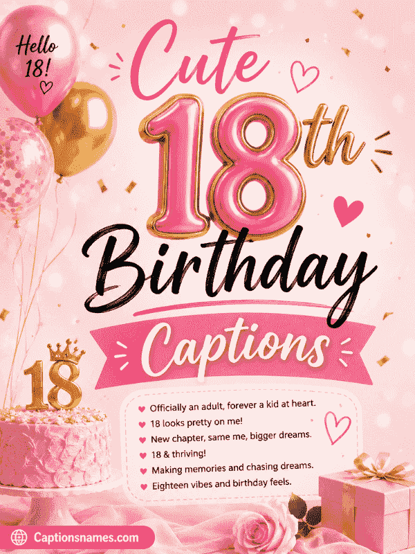 Cute 18th Birthday Captions