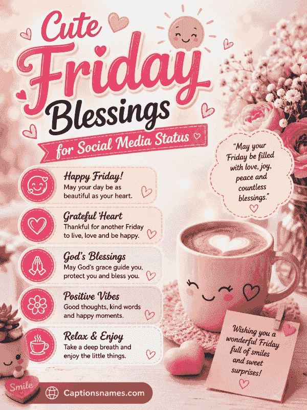 Cute Friday Blessings for Social Media Status