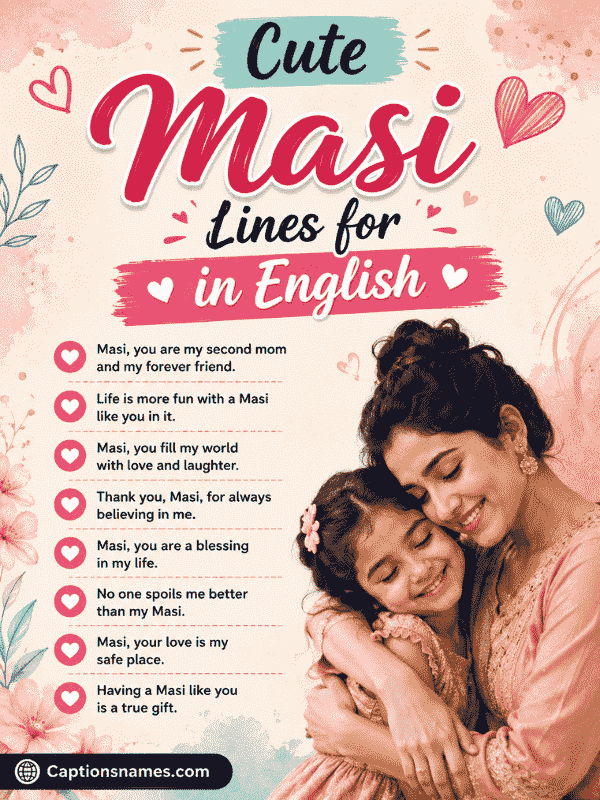 Cute Lines for Masi in English
