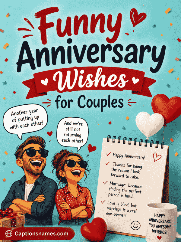 Funny Anniversary Wishes for Couples