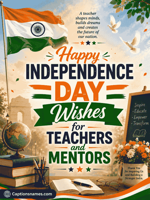 Happy Independence Day Wishes for Teachers and Mentors