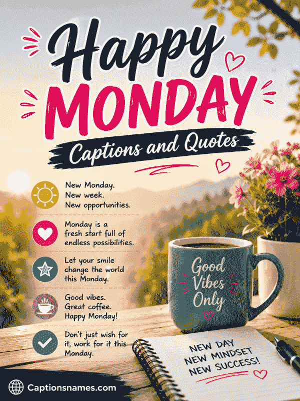 Happy Monday Captions and Quotes