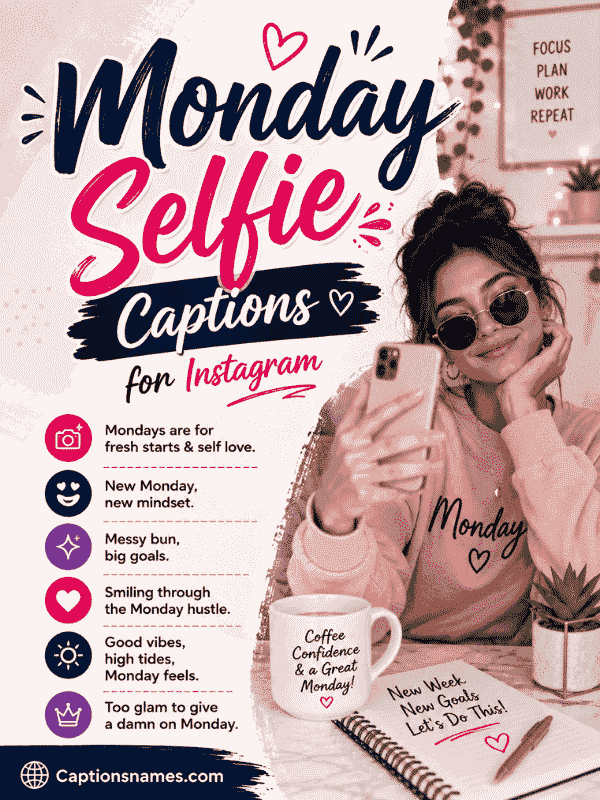 Monday Selfie Captions for Instagram
