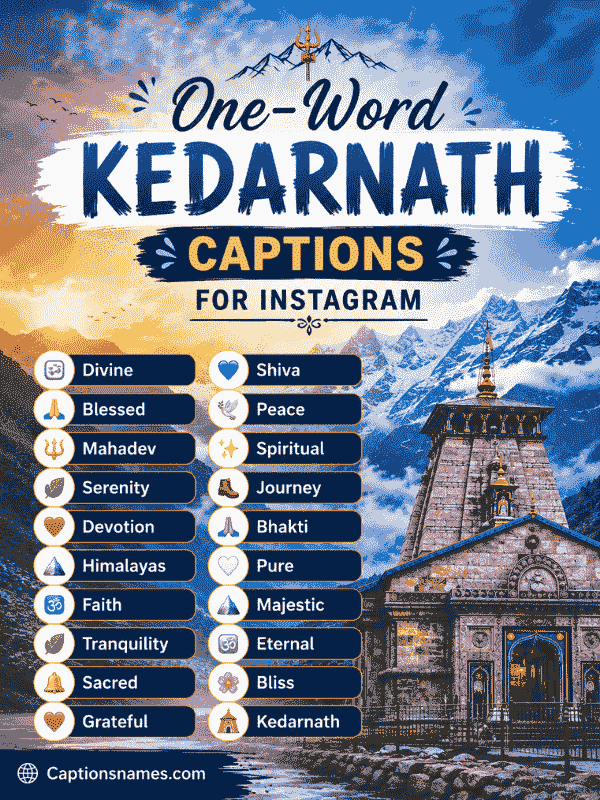 One-Word Kedarnath Captions for Instagram