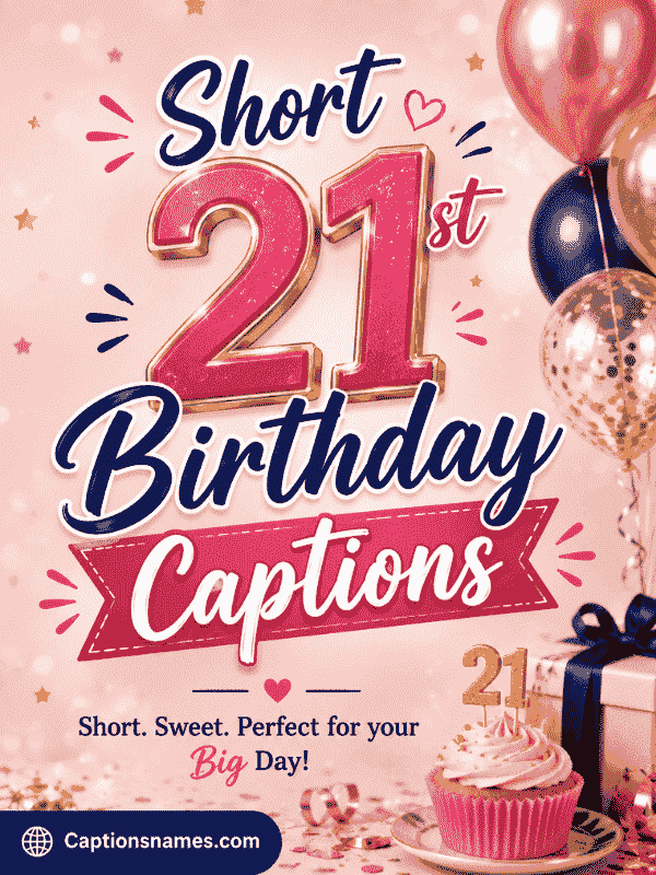 Short 21st Birthday Captions