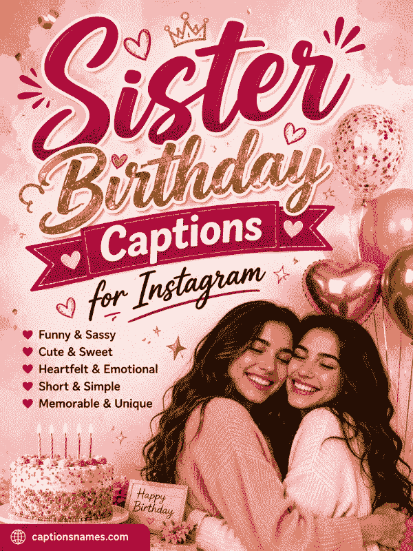 Sister Birthday Captions for Instagram