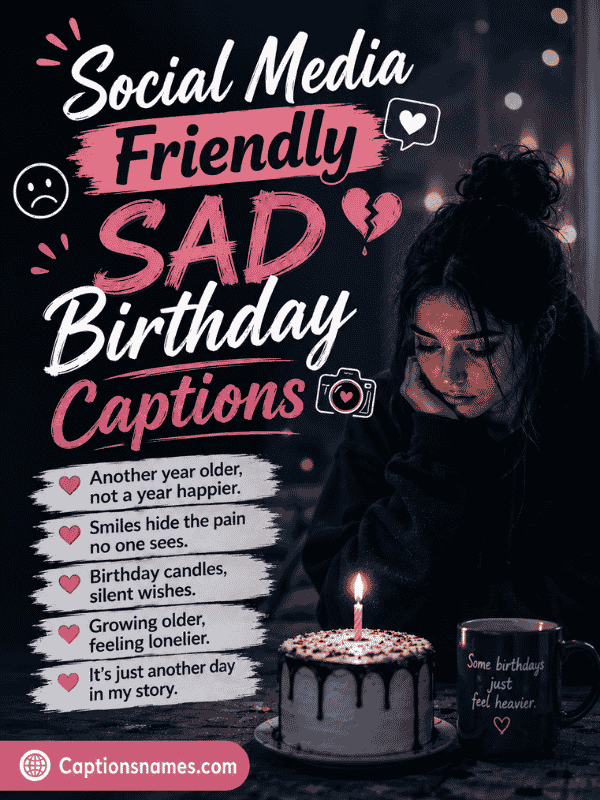Social Media Friendly Sad Birthday Captions