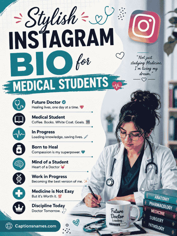 Stylish Instagram Bio for Medical Students