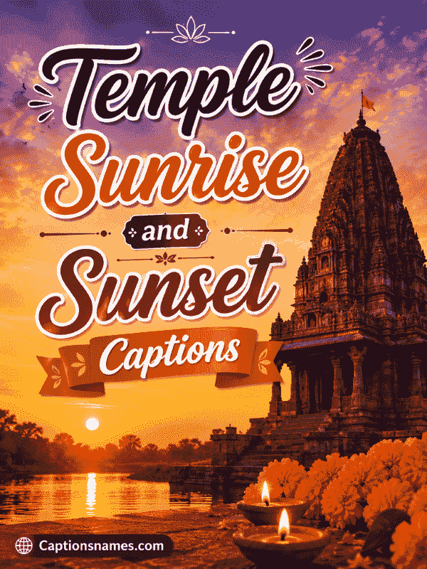 Temple Sunrise and Sunset Captions