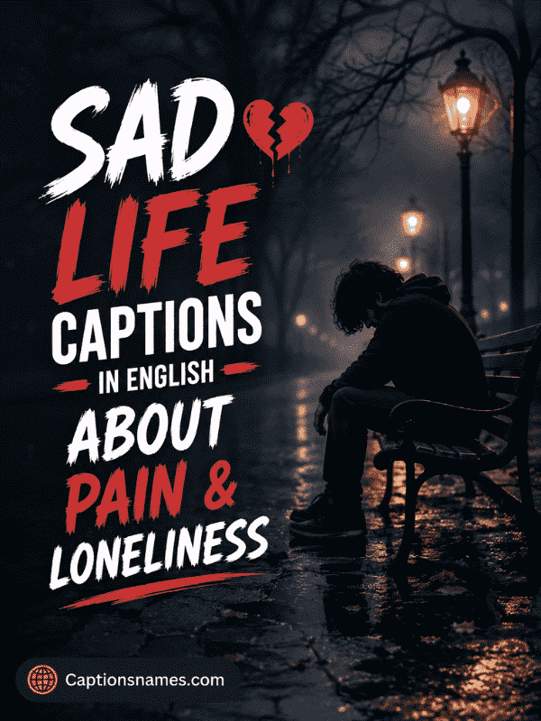 Sad Life Captions in English About Pain & Loneliness