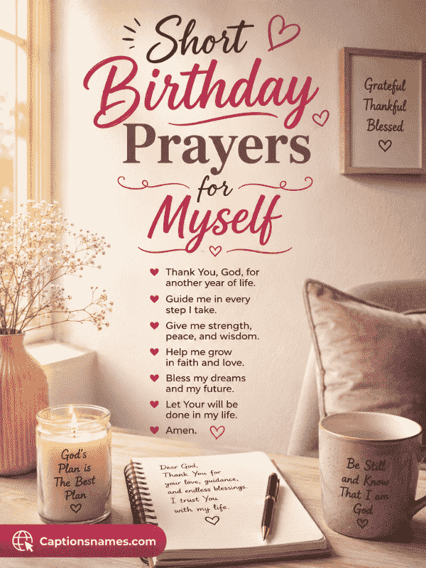 Short Birthday Prayers for Myself