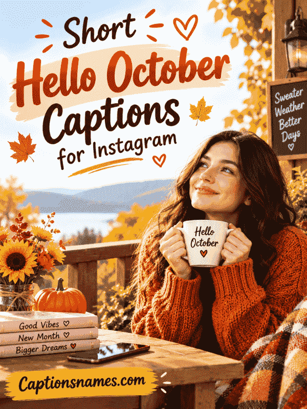 Short Hello October Captions for Instagram