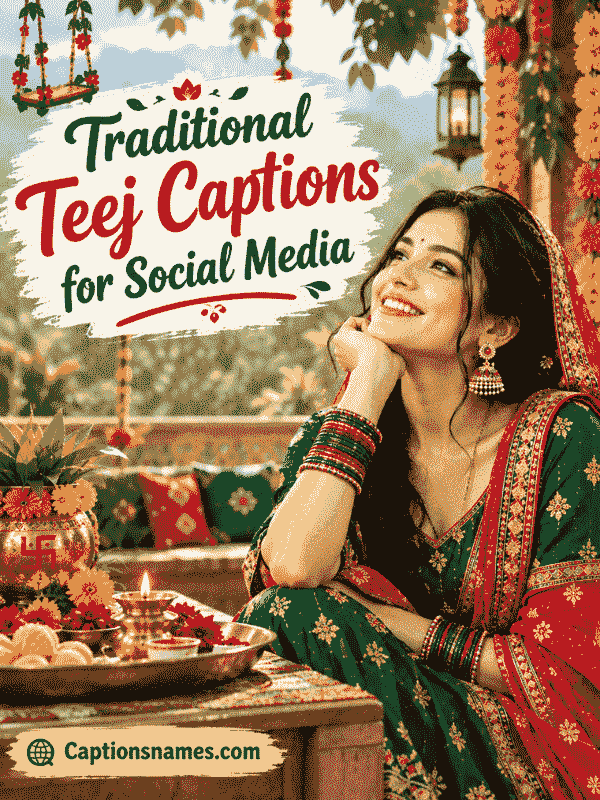 Traditional Teej Captions for Social Media