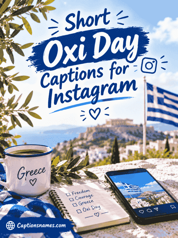 Short Oxi Day Captions for Instagram